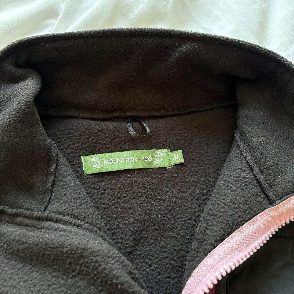 Mountain Fog Womens Size Medium Fleece Jacket Black Pink Zip Pockets Winter Fall - Picture 7 of 9